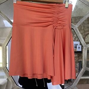 Free People Asymmetrical Rust Drawstring Skirt